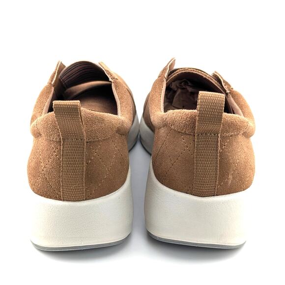 Lands’ End Slip On Sneakers Womens 10 Quilted Suede Tan Multicolor Stripe Sporty - Picture 5 of 8